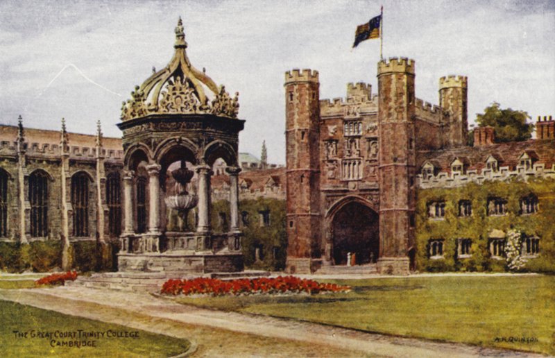 Cambridge: The Great Court, Trinity College (színes litho) alkotó: Alfred Robert Quinton
