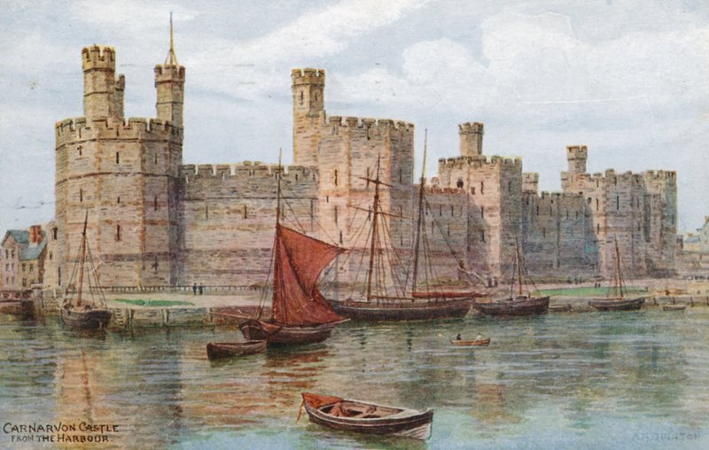 Carnarvon kastély, a kikötőből alkotó: Alfred Robert Quinton
