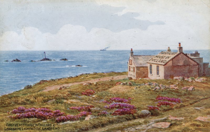 Első és utolsó ház Angliában és Longships világítótorony, Lands End alkotó: Alfred Robert Quinton