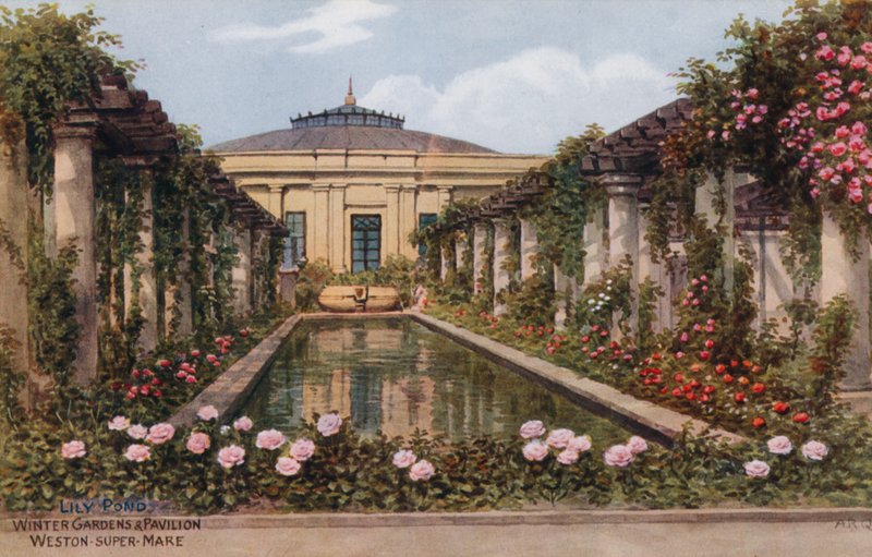 Lily Pond, Téli kertek és pavilon, Weston Super Mare alkotó: Alfred Robert Quinton