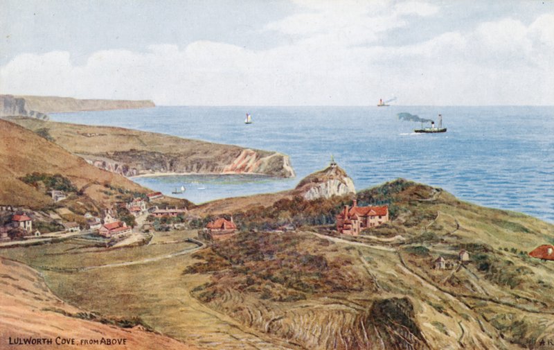 Lulworth Cove, felülről (színes litó) alkotó: Alfred Robert Quinton