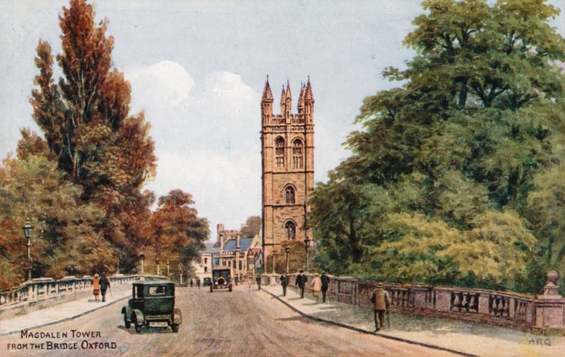 Magdalen Tower, a hídról, Oxford alkotó: Alfred Robert Quinton