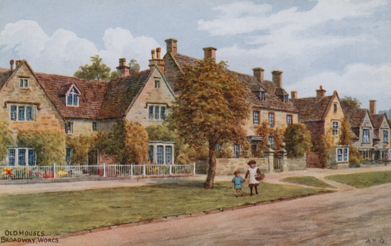 Régi házak, Broadway, Worcs alkotó: Alfred Robert Quinton