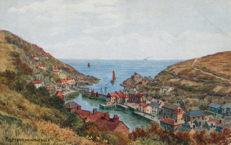 Polperro a hegyről (színes litó) alkotó: Alfred Robert Quinton