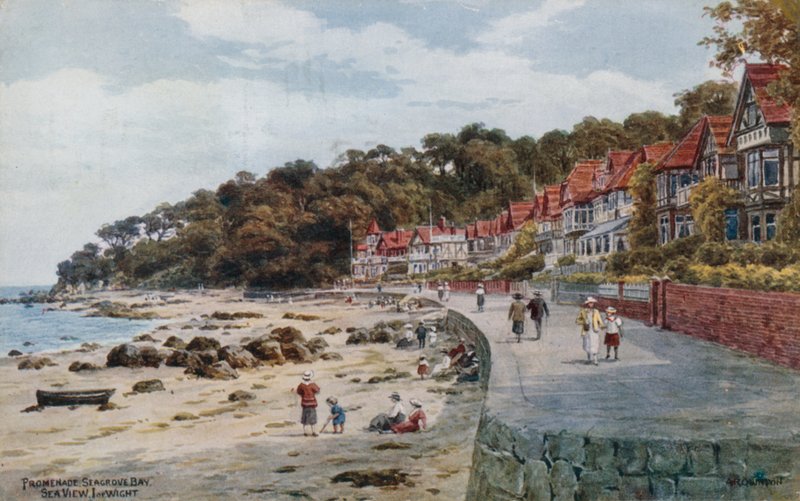 Promenade, Seagrove-öböl, kilátás a tengerre, Wight I alkotó: Alfred Robert Quinton