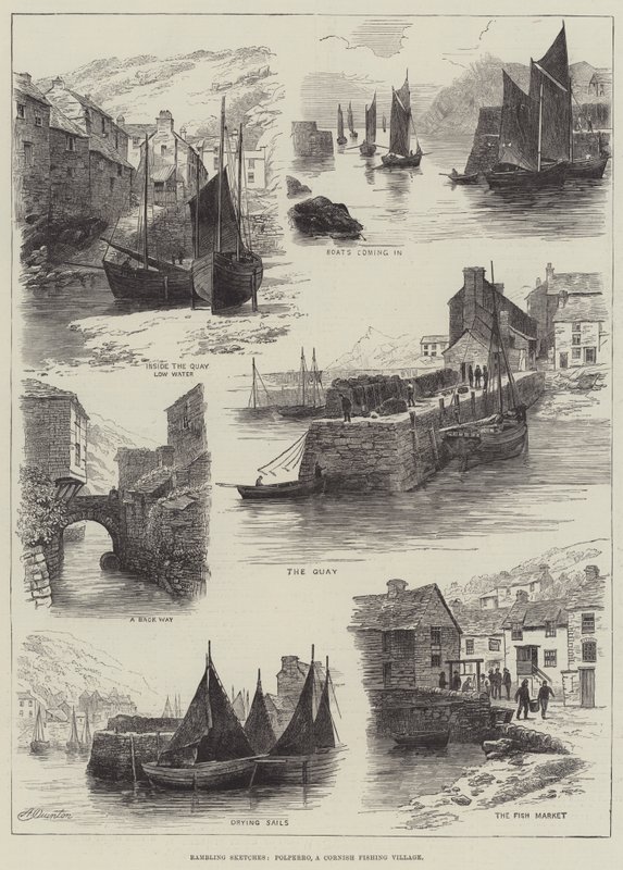 Zavargó vázlatok, Polperro, egy cornwalli halászfalu alkotó: Alfred Robert Quinton