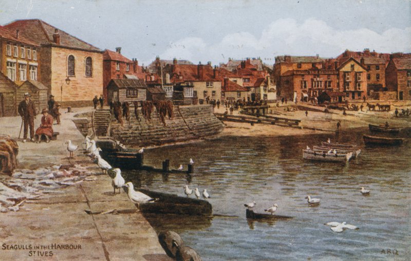 Sirályok a kikötőben, St Ives alkotó: Alfred Robert Quinton