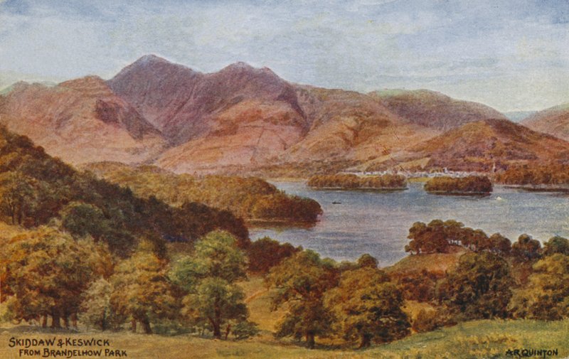 Skiddaw és Keswick a Brandelhow Parkból, Lake District alkotó: Alfred Robert Quinton