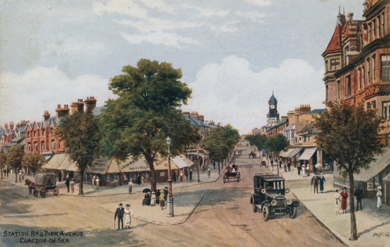 Station Rd und Pier Avenue, Clacton-on-Sea alkotó: Alfred Robert Quinton