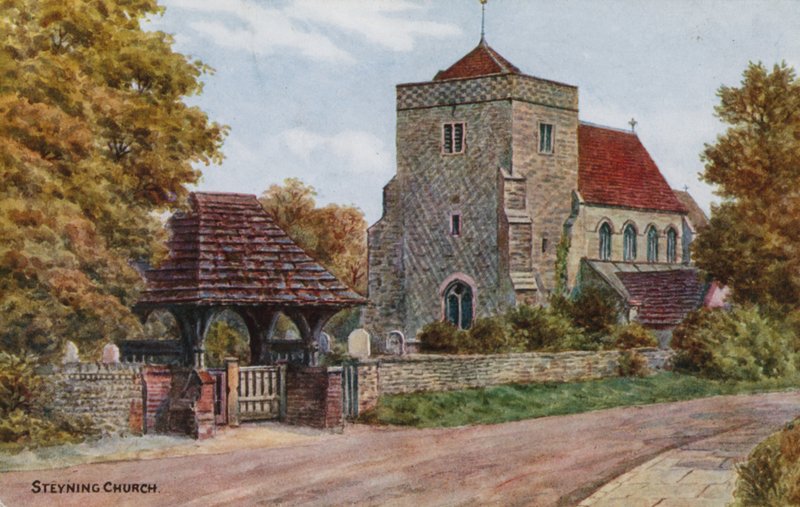 Steyning templom (színes litó) alkotó: Alfred Robert Quinton
