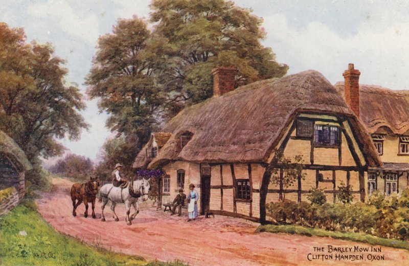 The Barley Mow Inn, Clifton Hampden (színes litográfia) alkotó: Alfred Robert Quinton