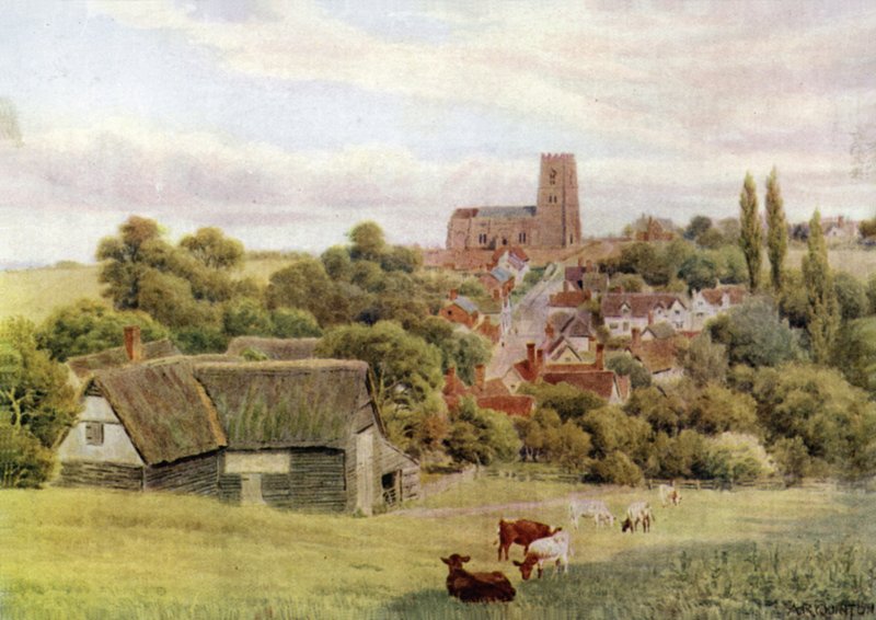 The Church on the Hill, Kersey, Suffolk alkotó: Alfred Robert Quinton