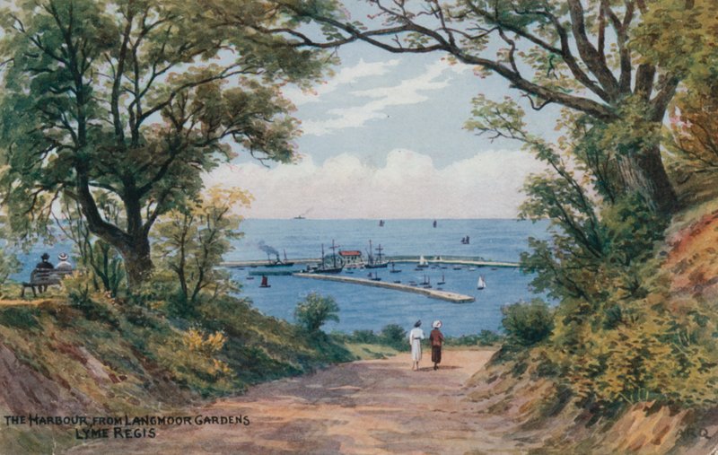 A kikötő a Langmoor Gardensből, Lyme Regisből alkotó: Alfred Robert Quinton
