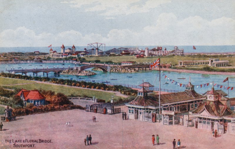 A Lake and Floral Bridge, Southport alkotó: Alfred Robert Quinton