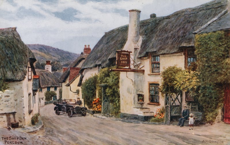 The Ship Inn, Porlock (színes litó) alkotó: Alfred Robert Quinton