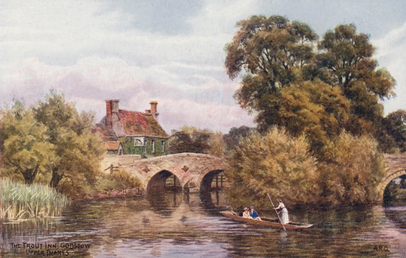 The Trout Inn, Godstow (színes litográfia) alkotó: Alfred Robert Quinton