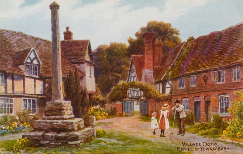 Village Cross, Ripple, Tewkesbury közelében alkotó: Alfred Robert Quinton