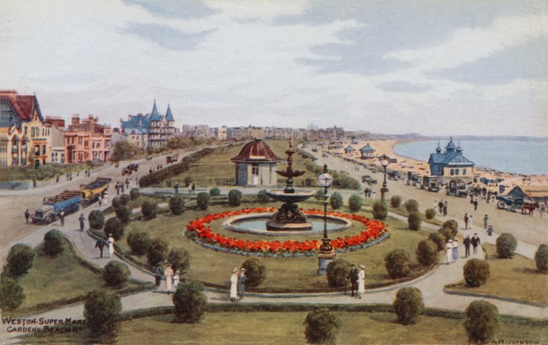 Weston-Super-Mare, kertek, strand R alkotó: Alfred Robert Quinton