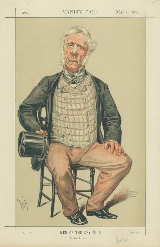 Rous admirális, Egyenes, mint a nád, 1870. május 7., Vanity Fair rajzfilm alkotó: Alfred Thompson