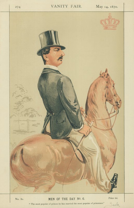 HSH The Duke of Teck, A legnépszerűbb herceg, akit feleségül vett a legnépszerűbb hercegnők, 1870. május 14., Vanity Fair rajzfilm alkotó: Alfred Thompson