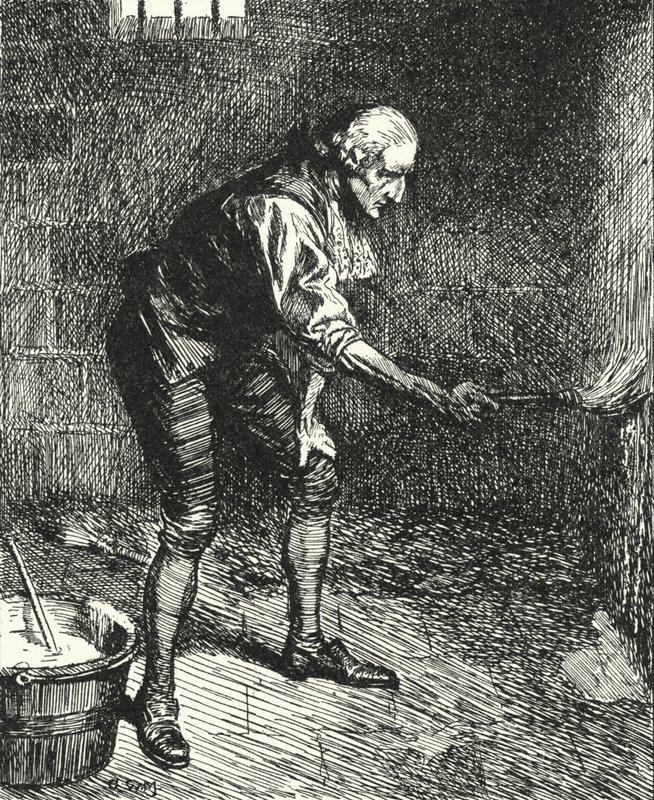 John Howard angol börtönreformer a börtöncellája falait takarította, miközben karanténban tartják Velencében alkotó: Alfred Wallis Mills