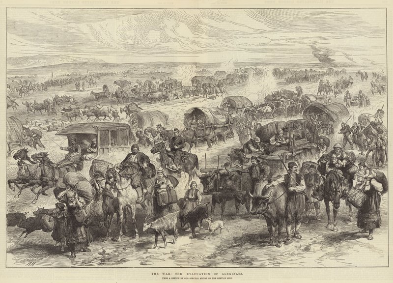 A háború, Alexinatz evakuálása alkotó: Alfred William Hunt