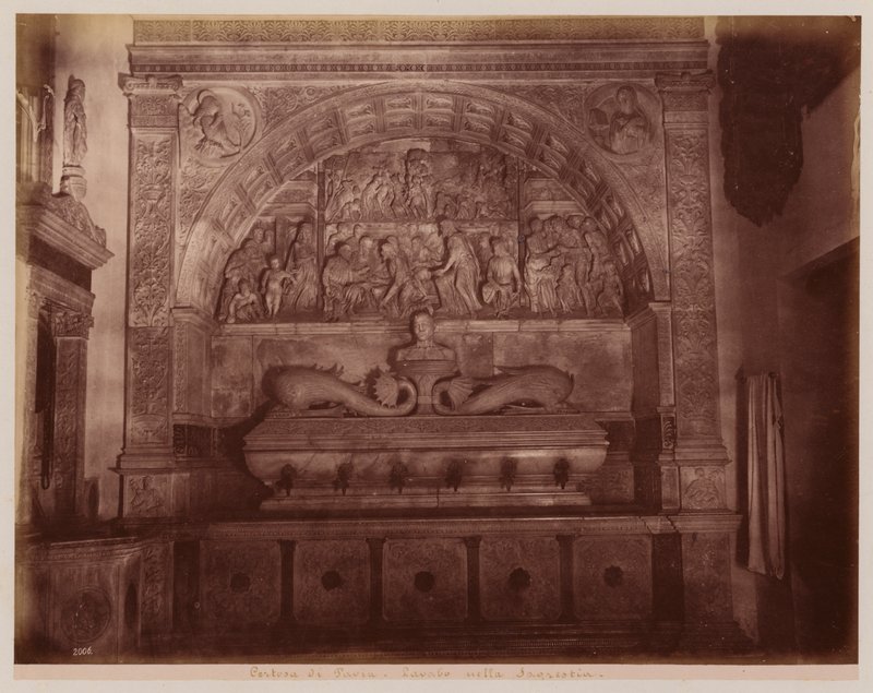 La Certosa di Pavia: mosdótál a sekrestyében (fekete-fehér fotó) alkotó: Alfredo Noack