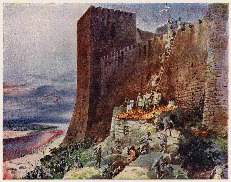 Santarem elfoglalása, Portugália alkotó: Alfredo Roque Gameiro