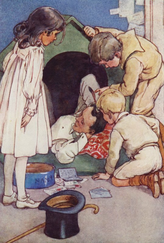 Gyermekei visszatéréséig a Kennelben élne (színes litho) alkotó: Alice Bolingbroke (after) Woodward