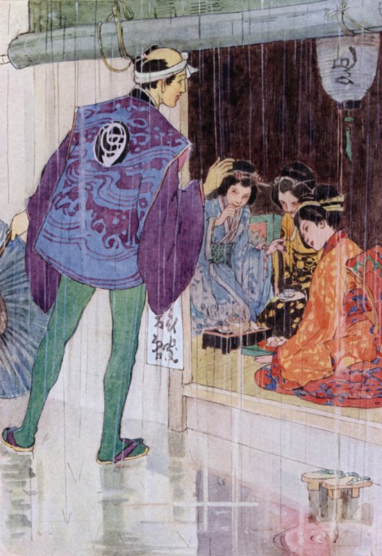 Illusztráció A Mikado története című filmhez (színes litó) alkotó: Alice Bolingbroke (after) Woodward