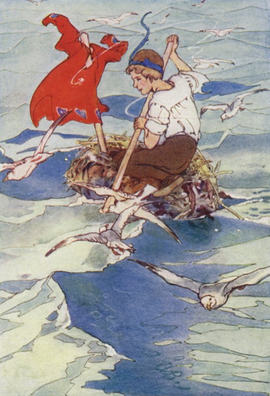 Kabátját a szélre terítve vidáman vitorlázott (színes litó) alkotó: Alice Bolingbroke (after) Woodward