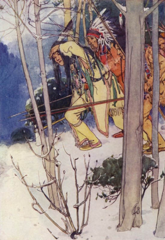 Az indiánok némán felkúsztak (színes litó) alkotó: Alice Bolingbroke (after) Woodward