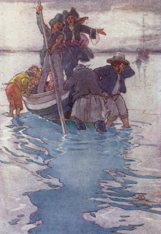 A Kalózhajóra szállították (színes litho) alkotó: Alice Bolingbroke (after) Woodward