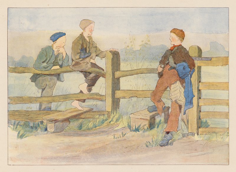 Vadászok (színes litho) alkotó: Alice Maud Beddington