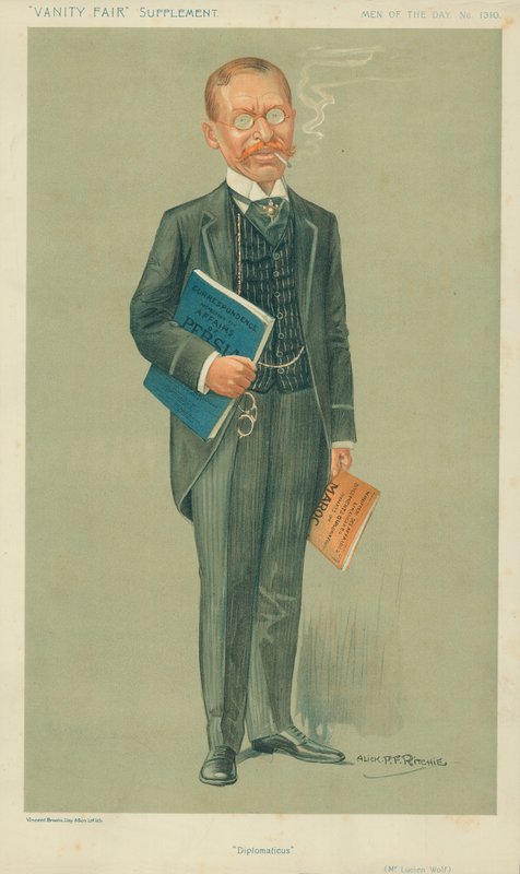 Mr. Lucien Wolf, Diplomaticus, 1911. december 20., Vanity Fair rajzfilm alkotó: Alick P. F. Ritchie