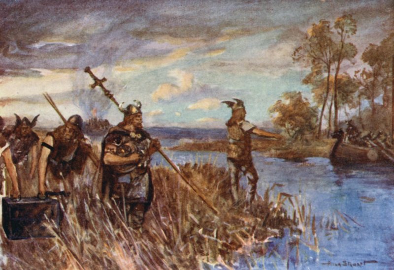 Ely-t kifosztották és felégették a dánok (színes litó) alkotó: Allan (after) Stewart