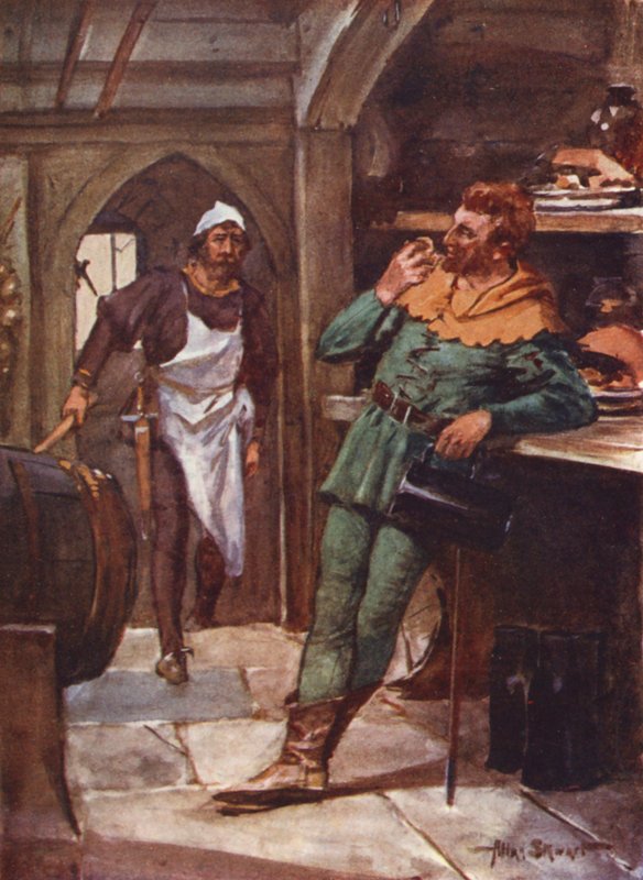 Robin Hood és vidám emberei: Little John in the vajas (színes litho) alkotó: Allan (after) Stewart