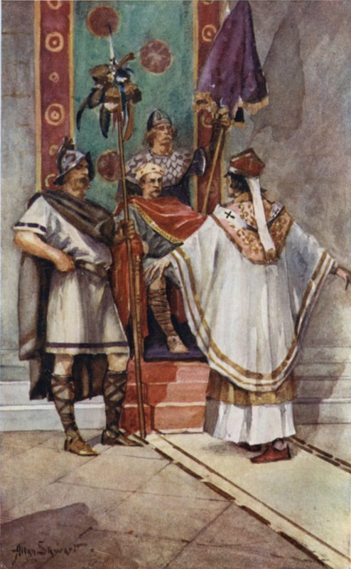 Szent Pál és Edwin király (színes litó) alkotó: Allan (after) Stewart