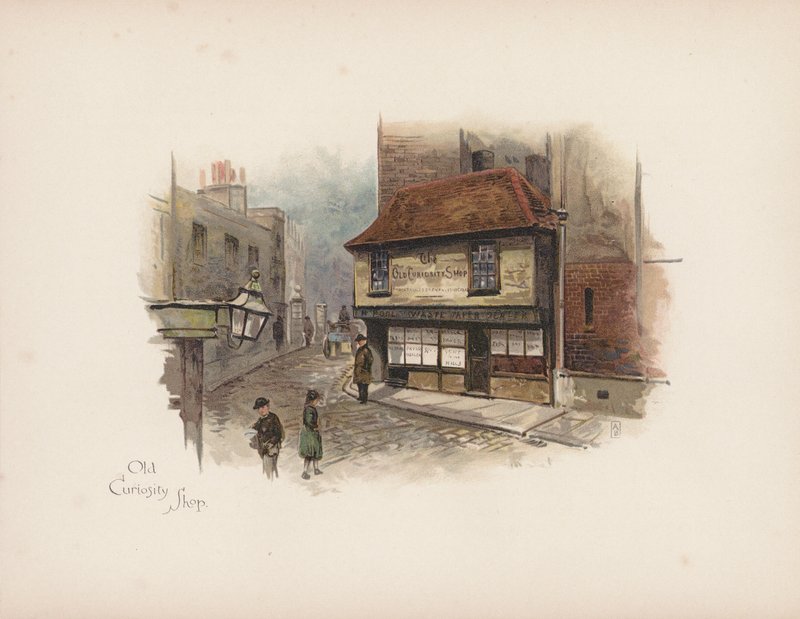 Ismerős London: Curiosity Shop (színes litográfia) alkotó: Allan F. Barraud
