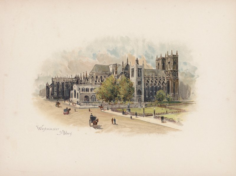 Ismerős London: Westminster Abbey (színes litográfia) alkotó: Allan F. Barraud