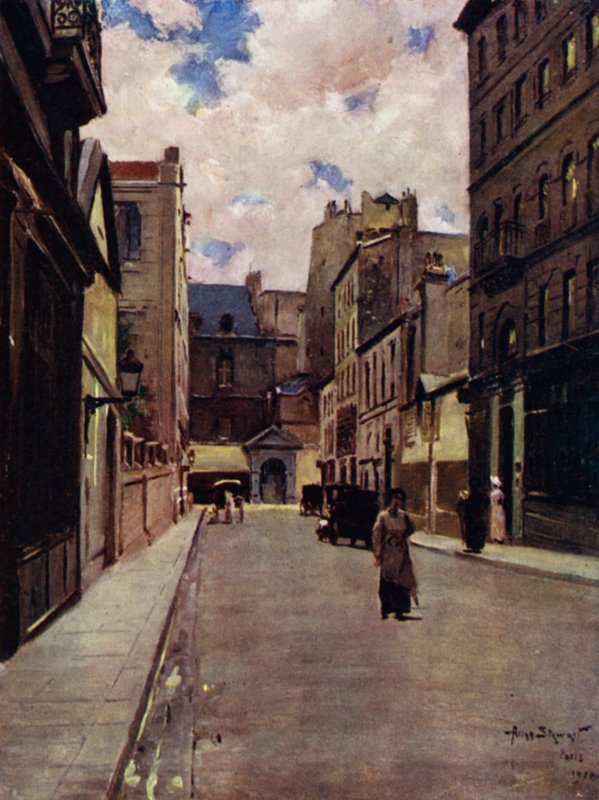 Párizs: Egy utca a régi Párizsban, St Germain (színes litó) alkotó: Allan Stewart