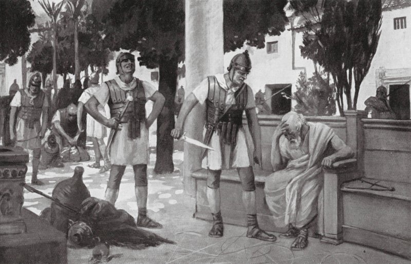 Arkhimédész halála (litográfia) alkotó: Allan Stewart