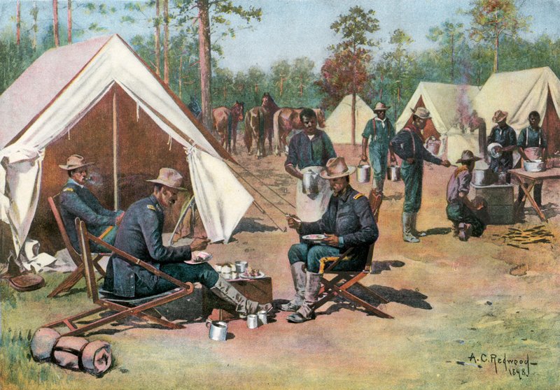 Pease egy árokásóban – tisztek rendetlensége, 9. amerikai lovasság, Port Tampa alkotó: Allen Carter Redwood