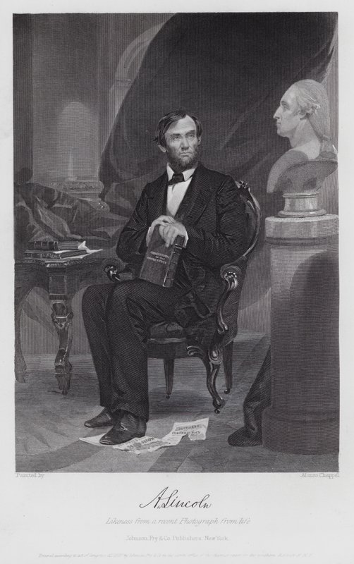 Abraham Lincoln (metszet) alkotó: Alonzo (after) Chappel
