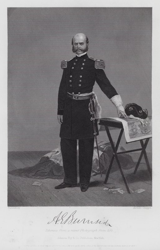 Ambrose Everett Burnside (metszet) alkotó: Alonzo (after) Chappel
