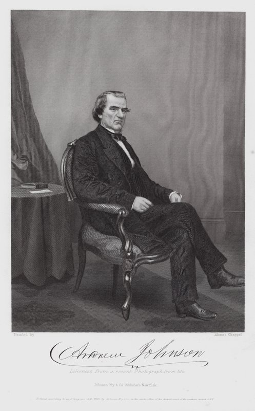 Andrew Johnson (metszet) alkotó: Alonzo (after) Chappel