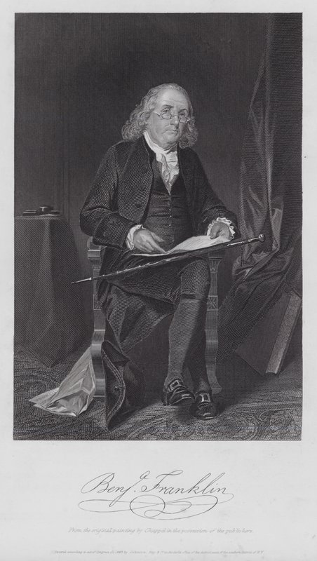 Benjamin Franklin (metszet) alkotó: Alonzo (after) Chappel