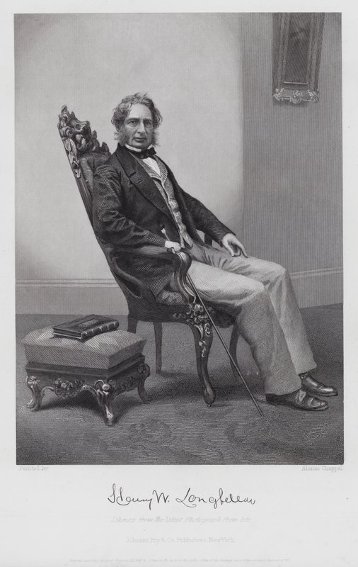 Henry Wadsworth Longfellow (metszet) alkotó: Alonzo (after) Chappel