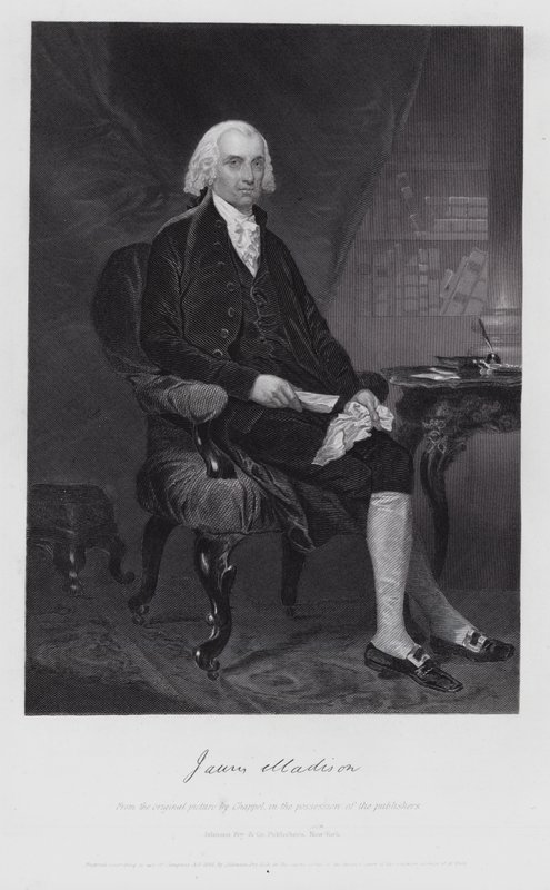 James Madison (metszet) alkotó: Alonzo (after) Chappel