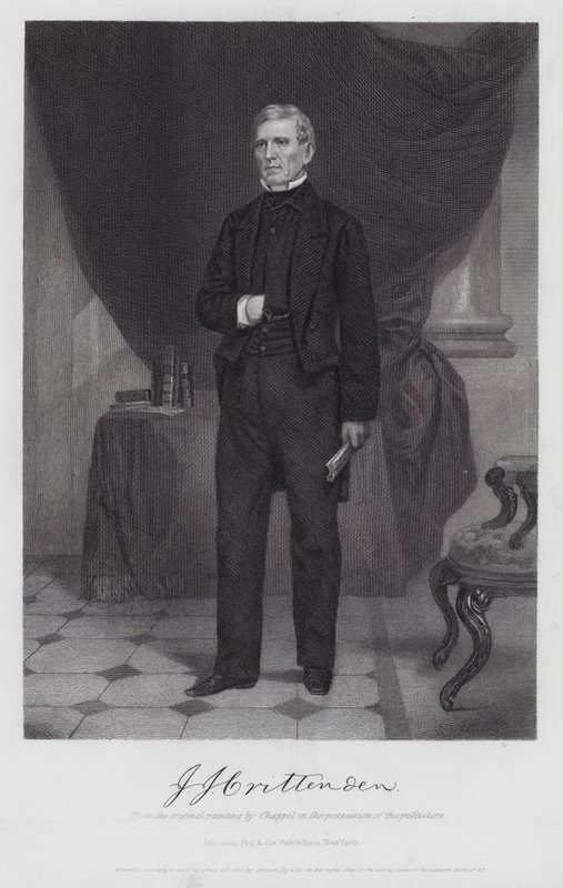John J Crittenden (metszet) alkotó: Alonzo (after) Chappel